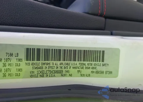 2017 Dodge Durango R/T Awd z USA, uszkodzony, nr VIN 1C4SDJCT5HC606669